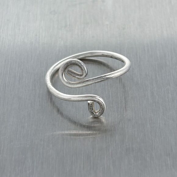 Estate Sterling Silver 925 Twisted Wire Ring Size 3.5 - Picture 5 of 8